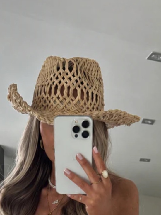 Accessories - Woven Straw Sun Hat - Natural Beige